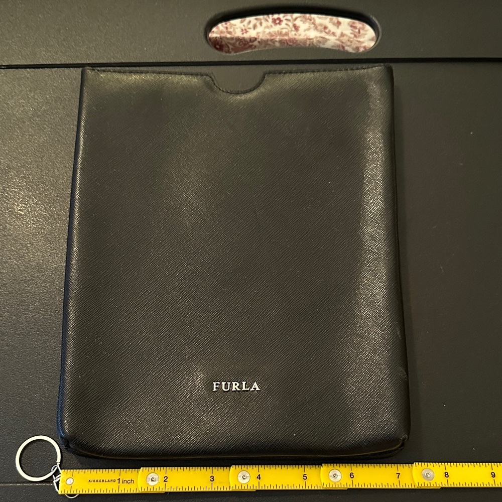 Furla Black Leather Tablet Case